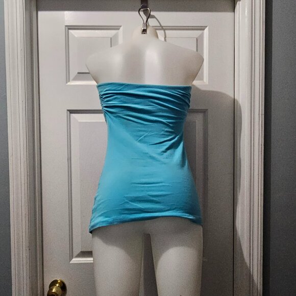 Dolled Up Strapless Lace Top – Tropical Blue & Purple Ombre, Boho Tube Style - Picture 2 of 4